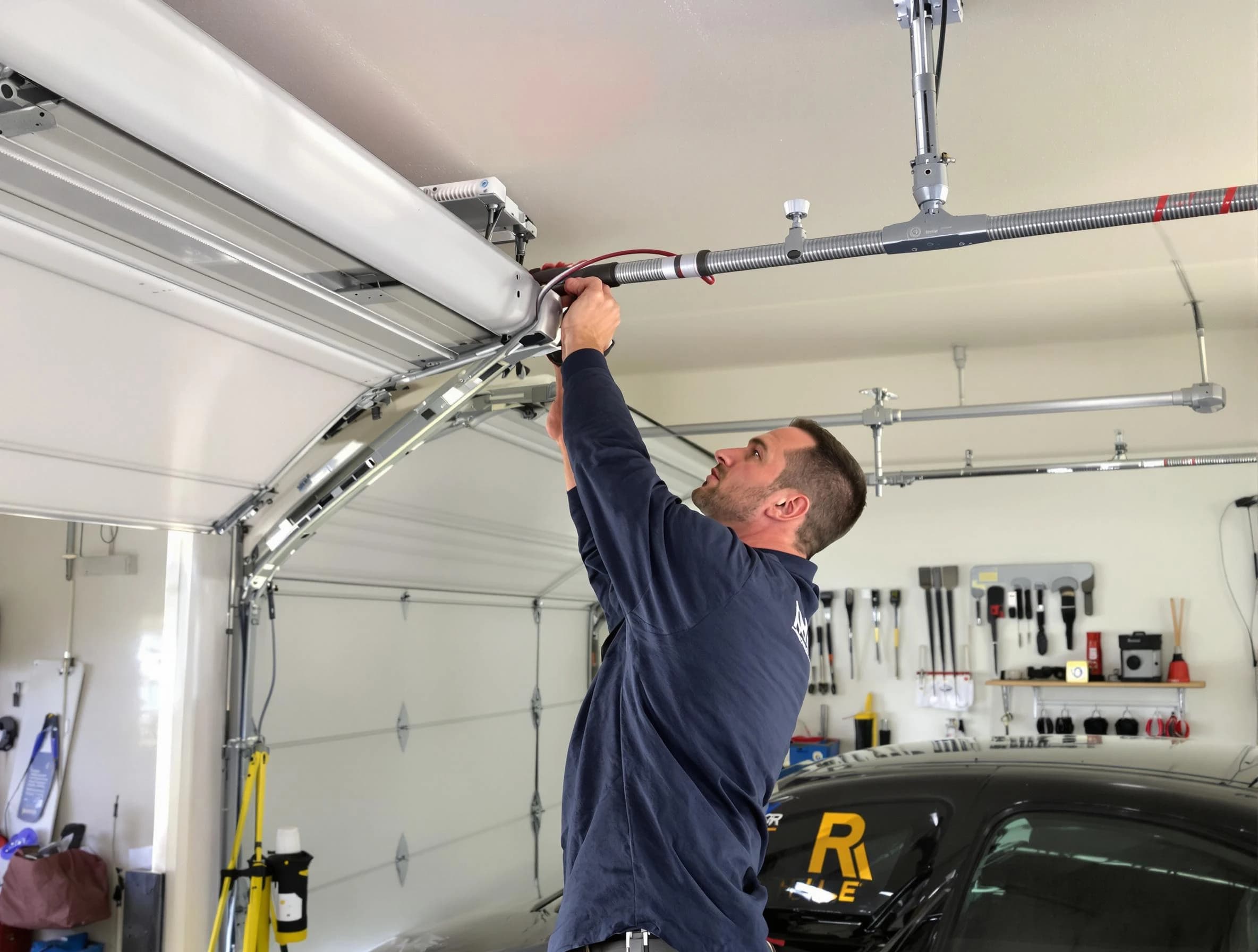 Ashland City Garage Door Repair technician performing garage door cable repair in Ashland City