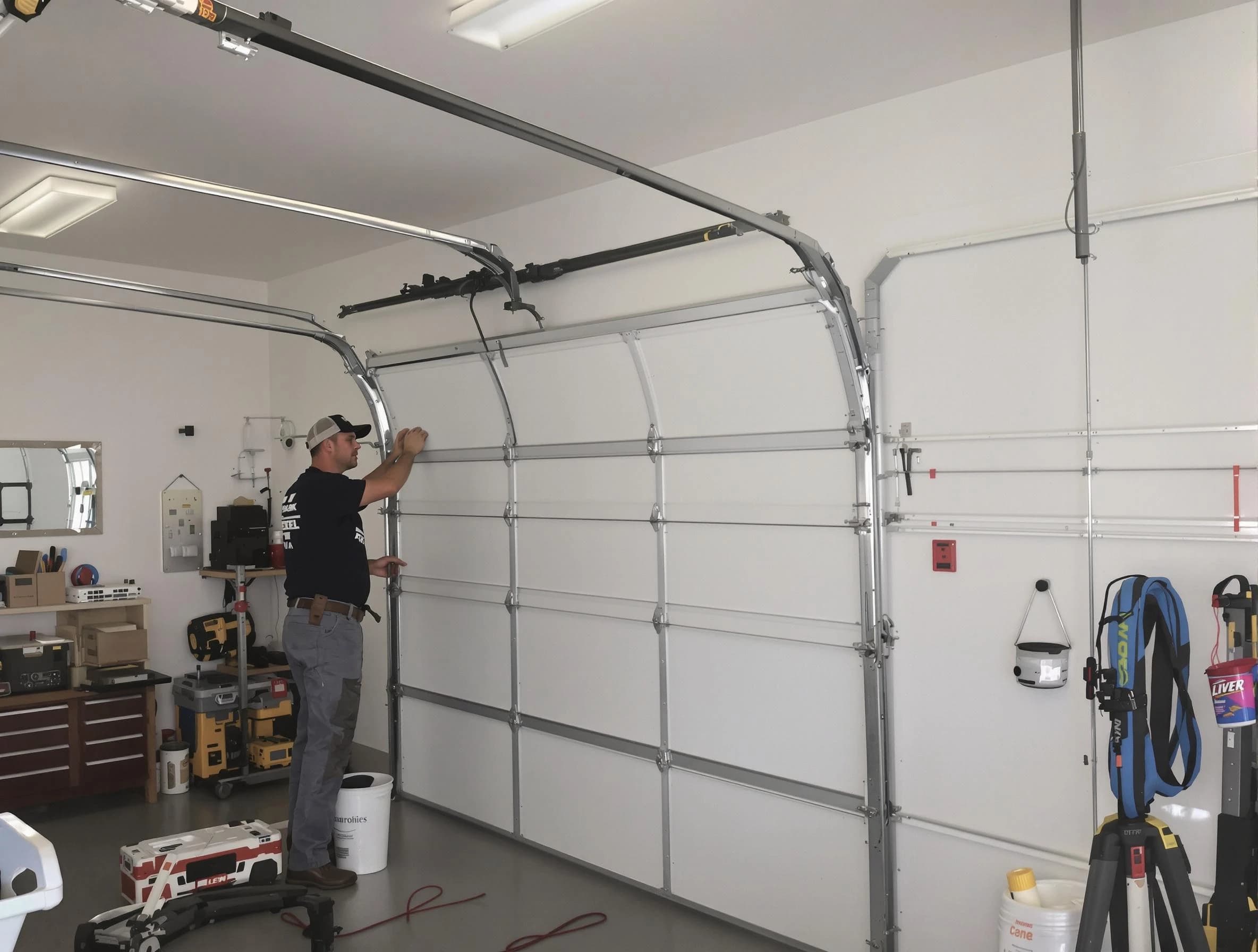 Ashland City Garage Door Repair team installing new garage door in Ashland City