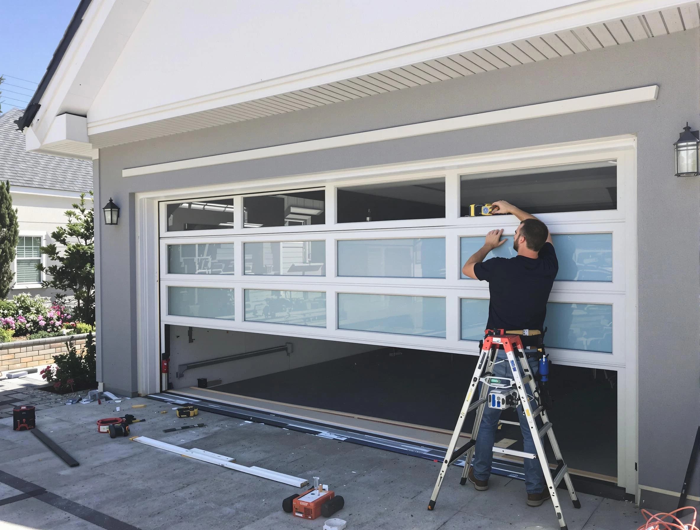 Ashland City Garage Door Repair team performing garage door replacement in Ashland City