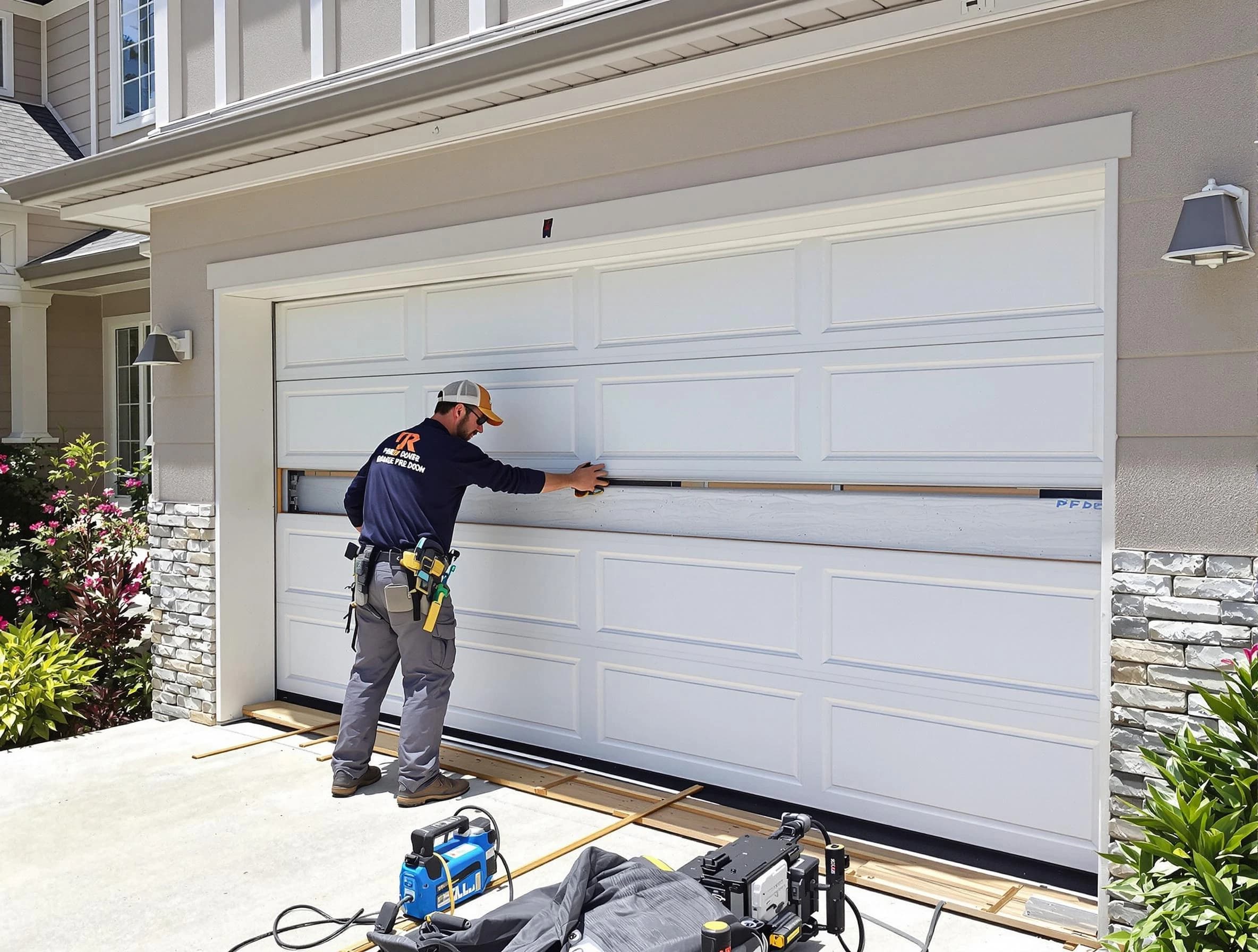 Ashland City Garage Door Repair team performing complete garage door replacement at Ashland City residence
