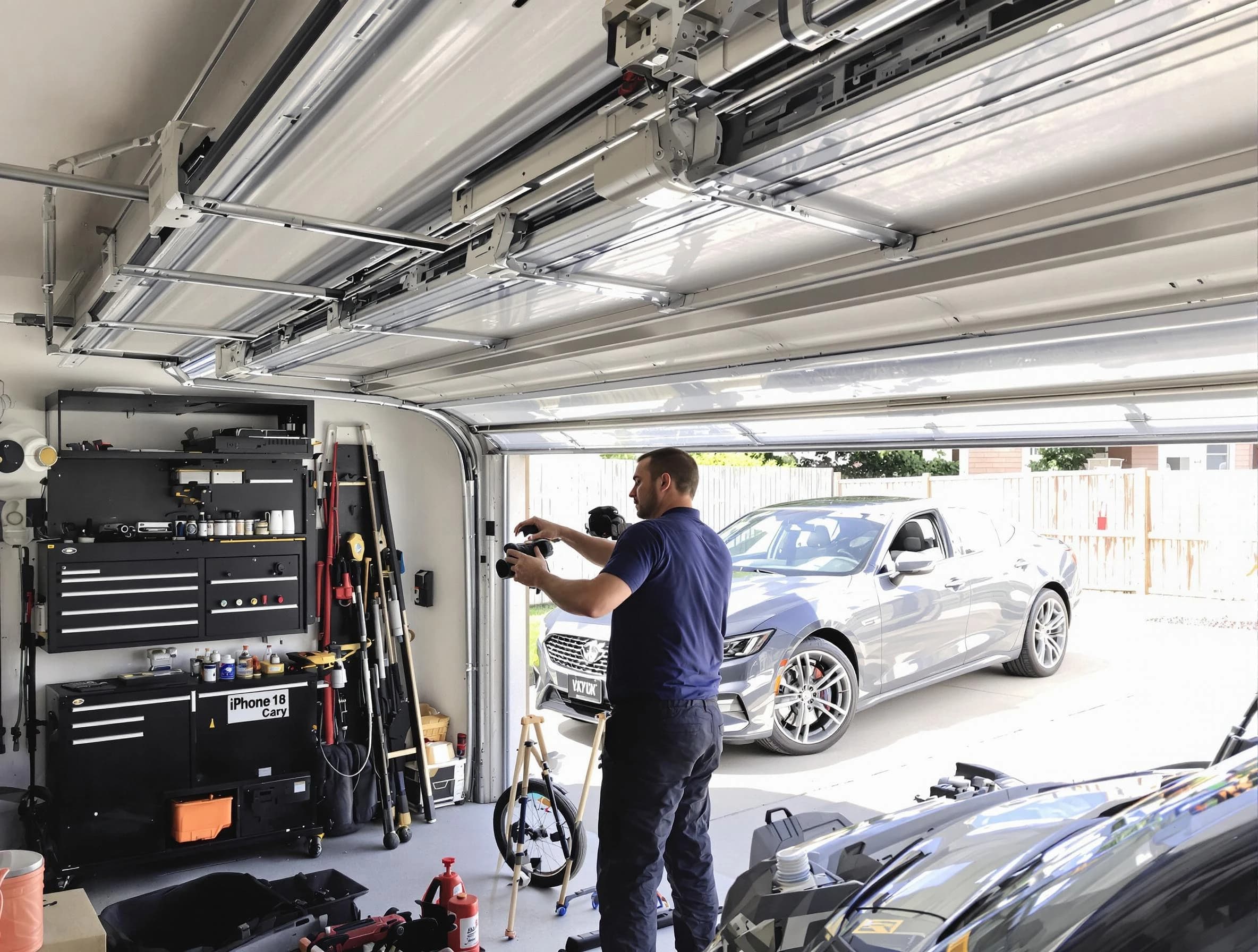 Ashland City Garage Door Repair technician fixing noisy garage door in Ashland City