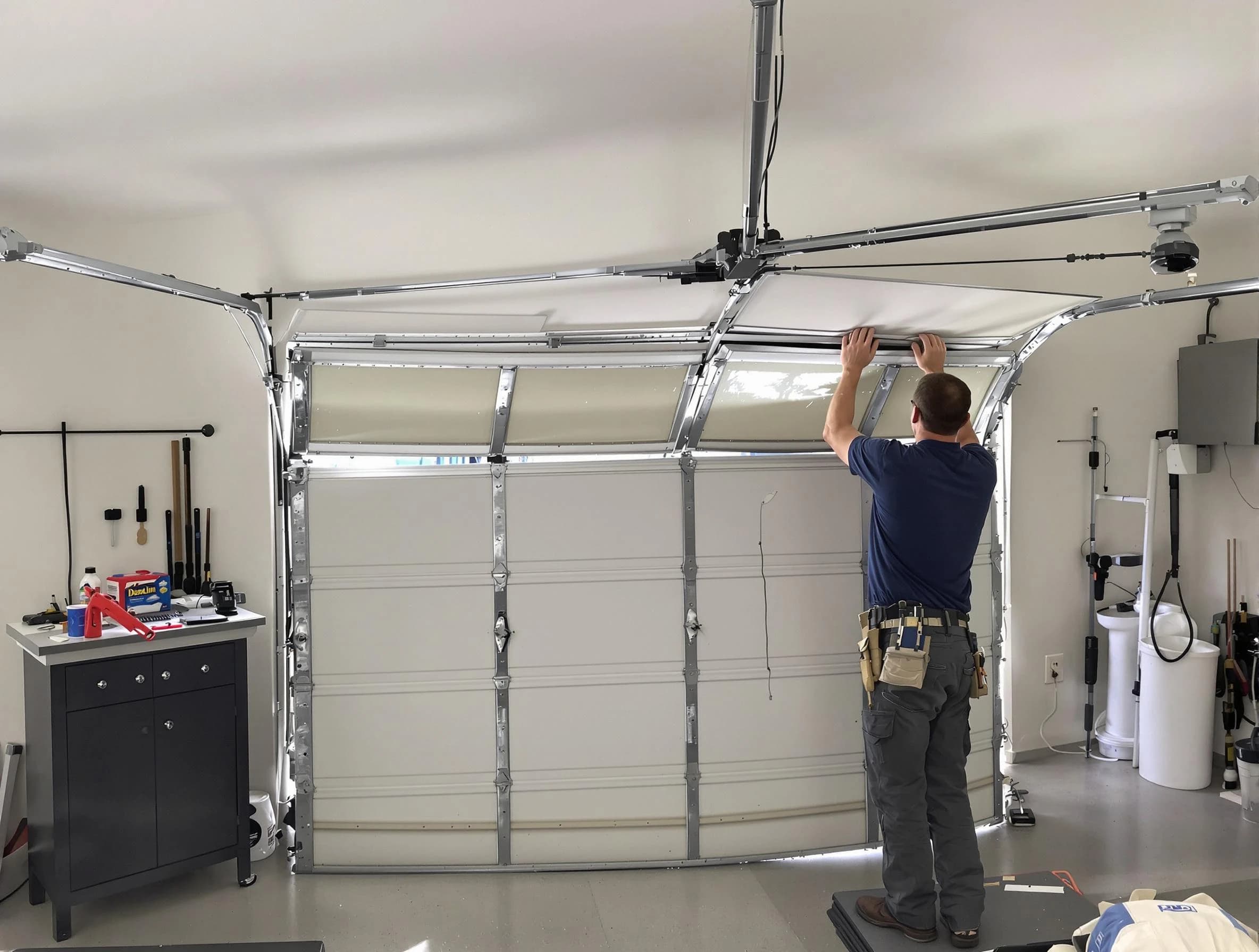 Ashland City Garage Door Repair specialist performing precise section replacement on Ashland City garage door