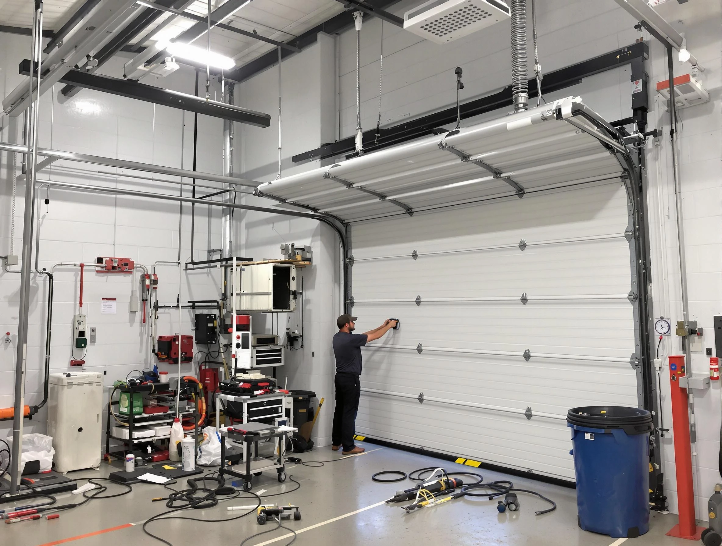 Ashland City Garage Door Repair certified technician performing commercial door repair at a Ashland City business facility