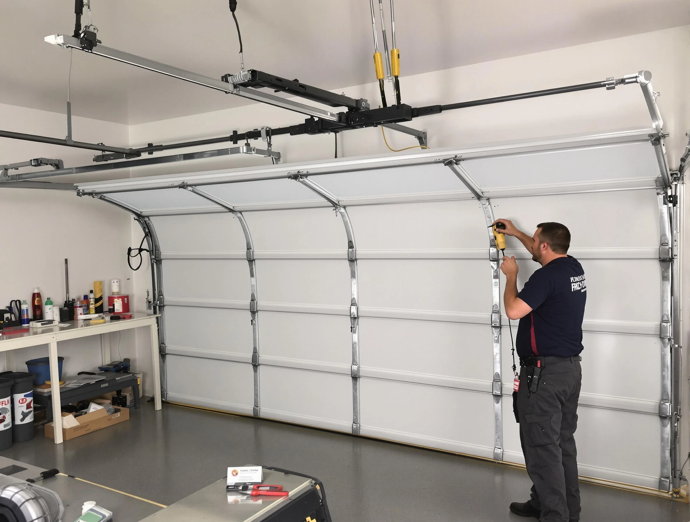 Ashland City Garage Door Repair certified technician performing overhead door system repair in Ashland City